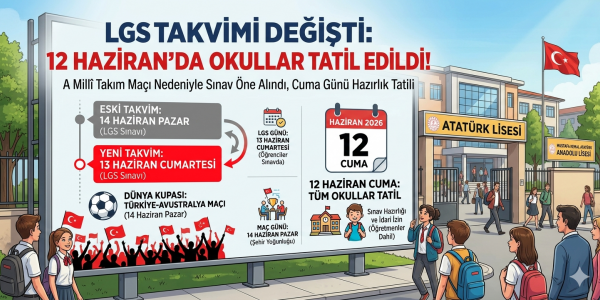 LGS TAKVİMİ DEĞİŞTİ: 12 HAZİRAN’DA OKULLAR TATİL EDİLDİ!